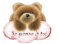 Gif animé je pense à toi ourson